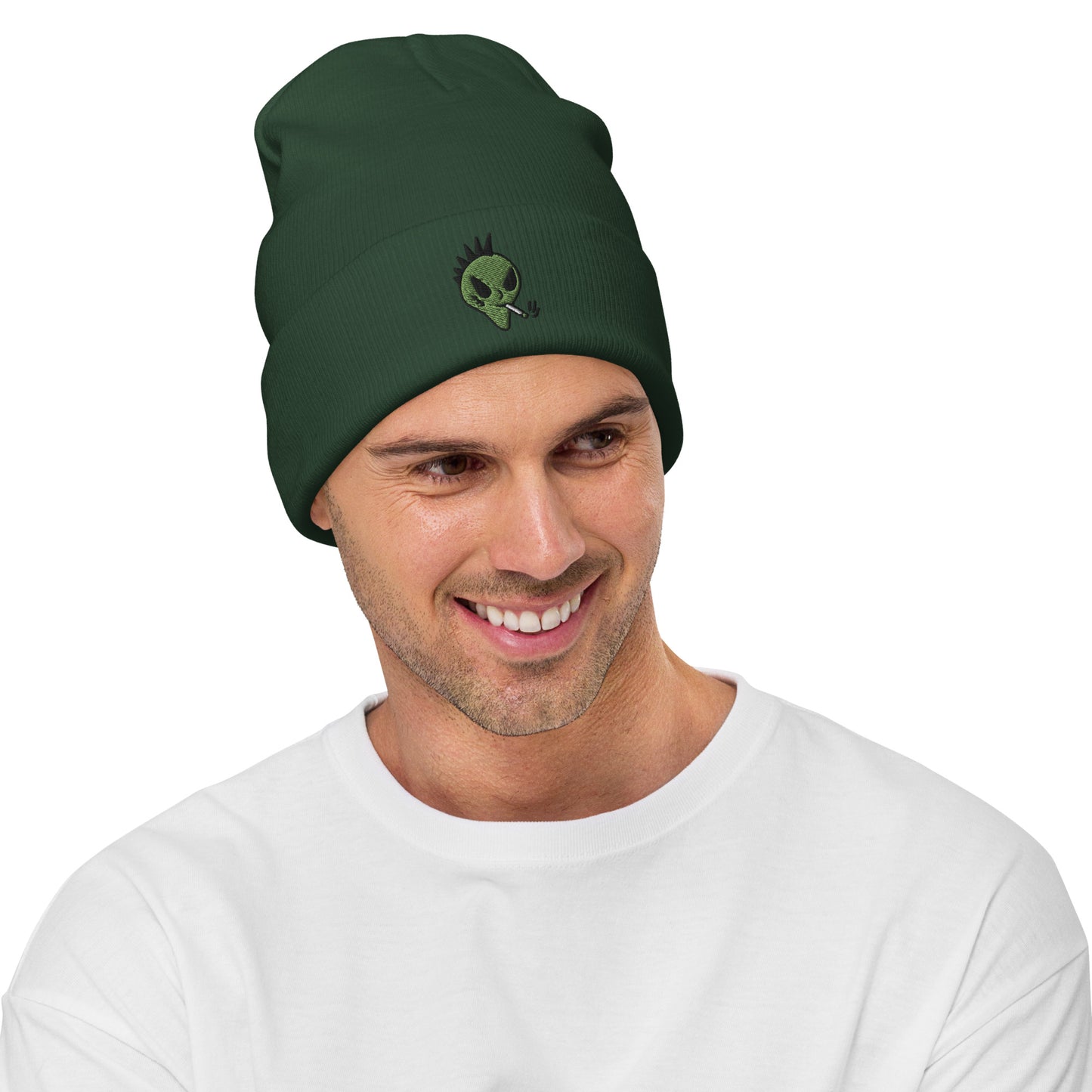 Alien Beanie Embroidered Skater Beanie for Men Alien Gift for X Files Fans Cryptid Beanie Men’s Gifts UFO Gifts for Him