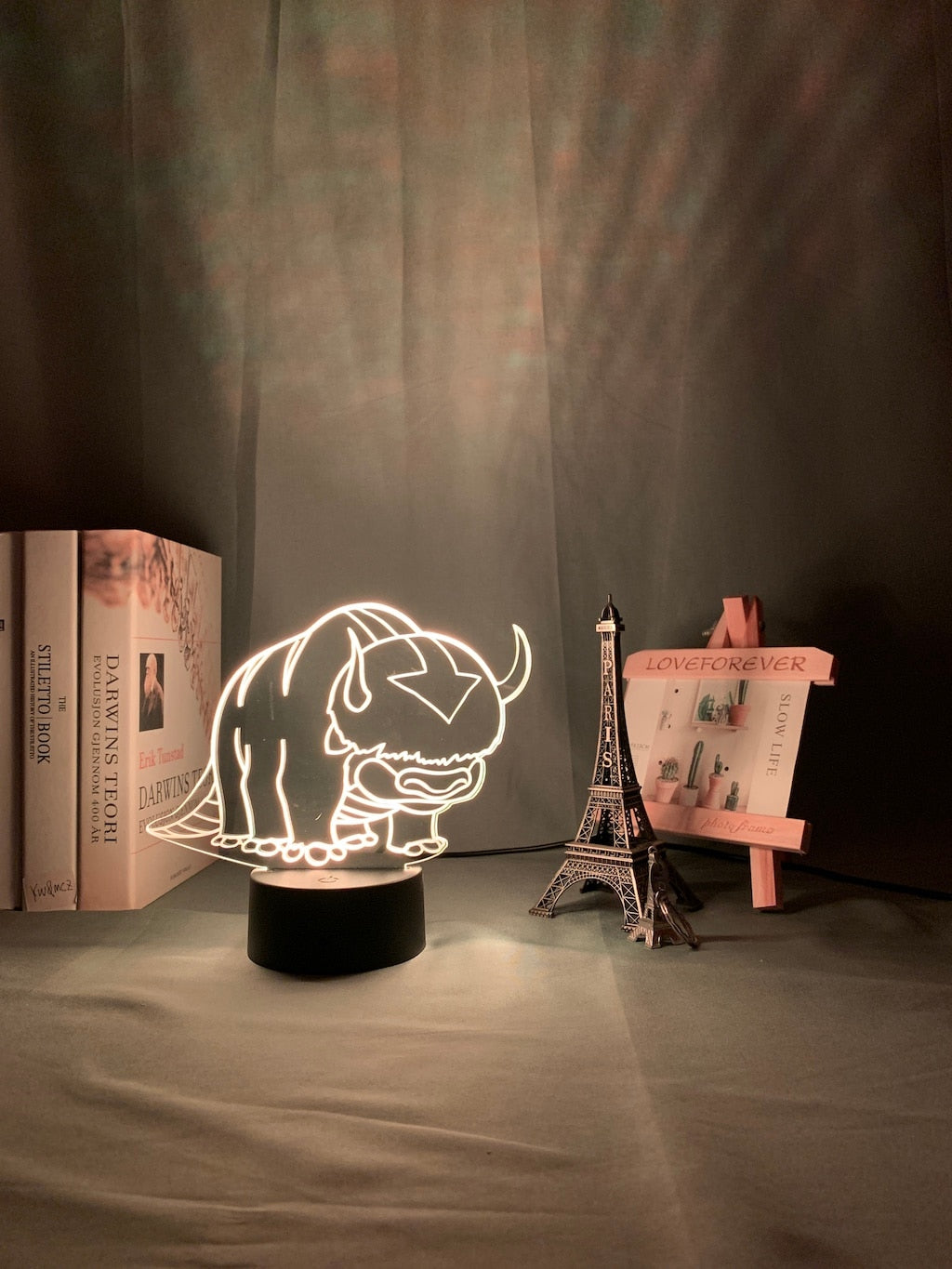 Acrylic Appa lamp on white light setting
