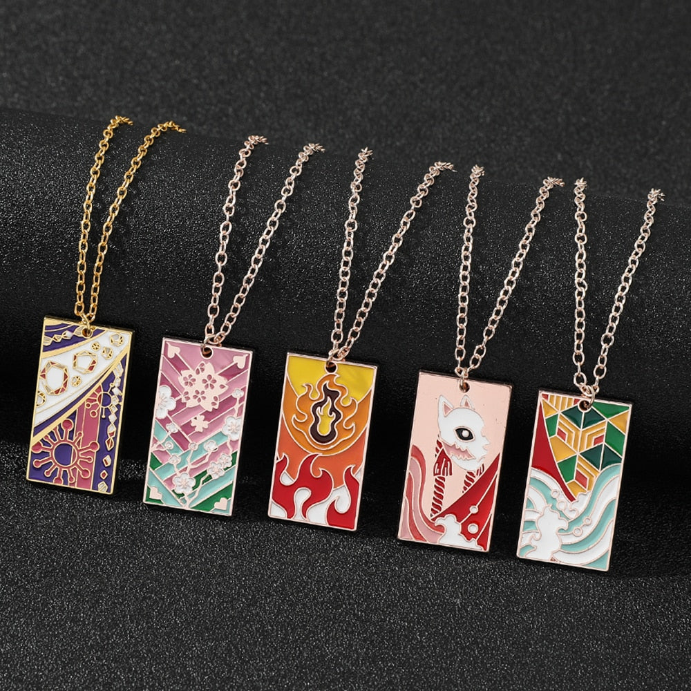 Enamel Demon Slayer Inspired Character Necklace