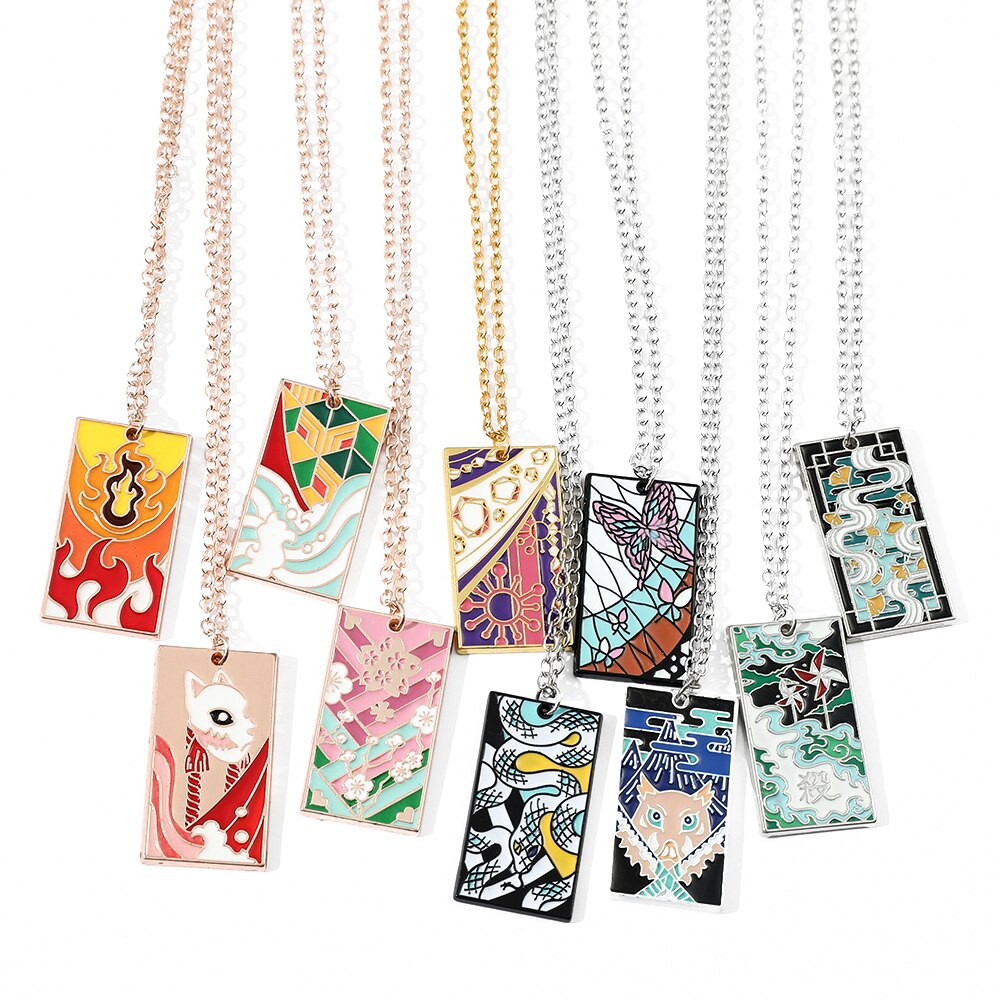Enamel Demon Slayer Inspired Character Necklace