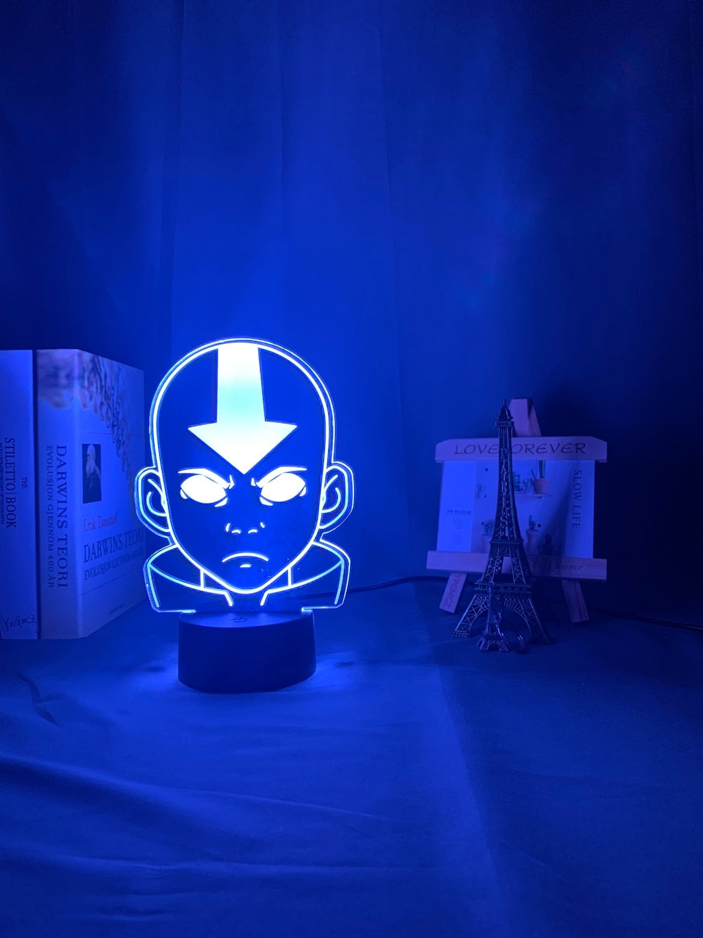 Acrylic Aang lamp on blue light setting