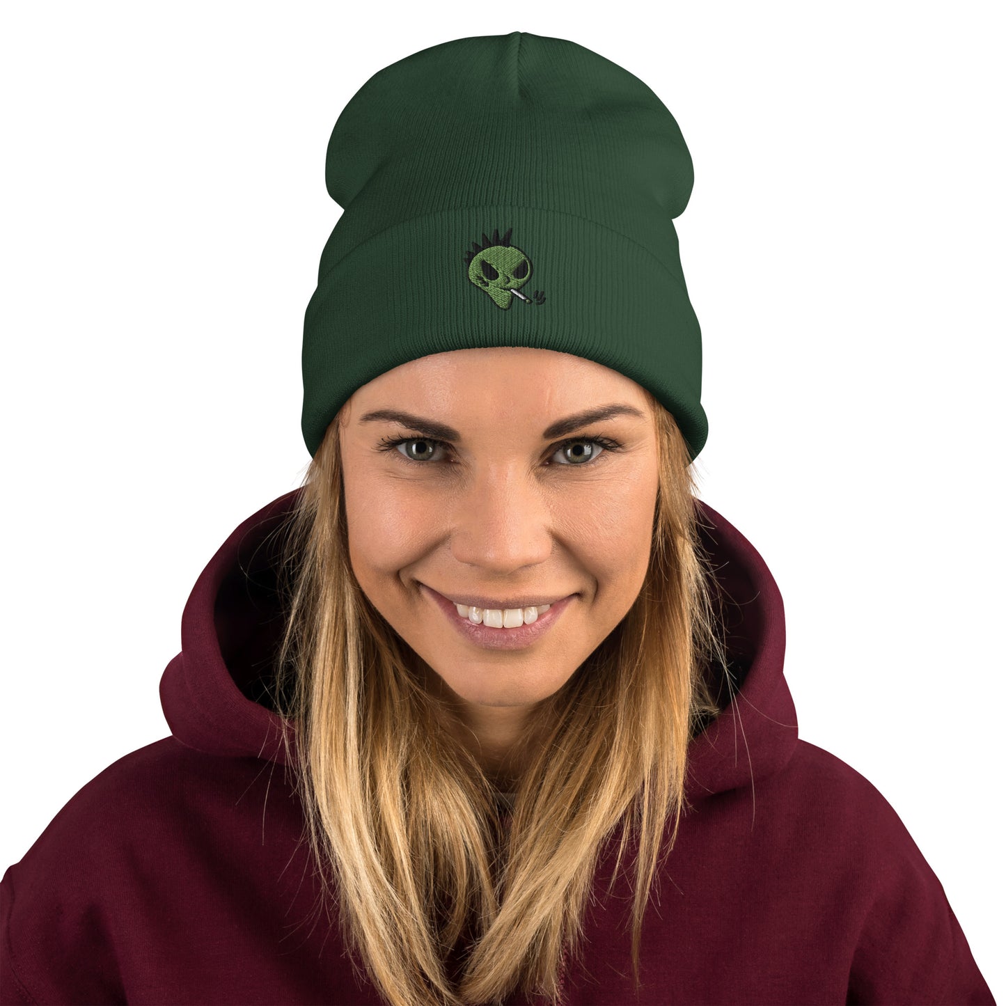 Alien Beanie Embroidered Skater Beanie for Men Alien Gift for X Files Fans Cryptid Beanie Men’s Gifts UFO Gifts for Him